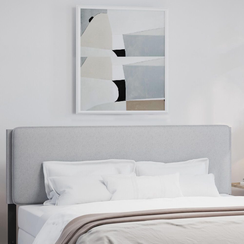 The Monday Company Emslie Upholstered Pillow Headboard in Light Gray, , large