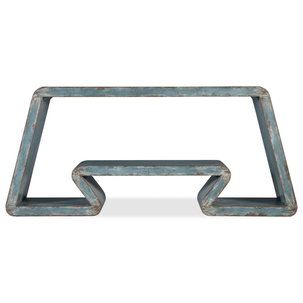 Hooker Furniture Commerce and Market Inside Track Console Table in Distressed Blue, , large