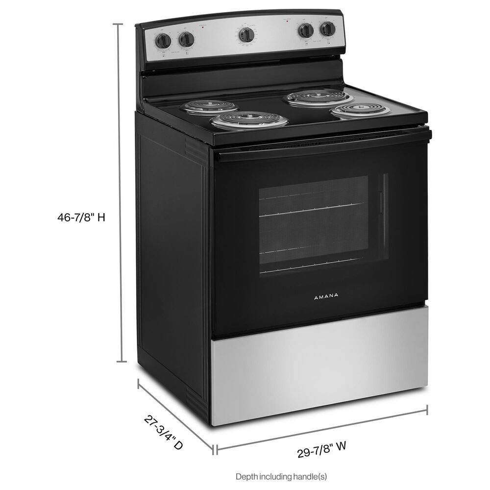Amana 4.8 Cu. Ft. Electric Range with Knob Controls in Stainless Steel, , large