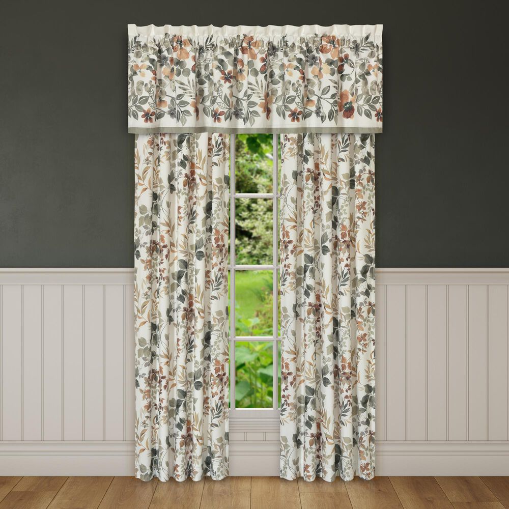 Royal Court Evergreen 84&quot; x 41&quot; Window Panel Pair in Sage, Green and Gold, , large