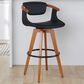 Lumisource Oracle Swivel Barstool with Black Cushion in Walnut and Black, , large