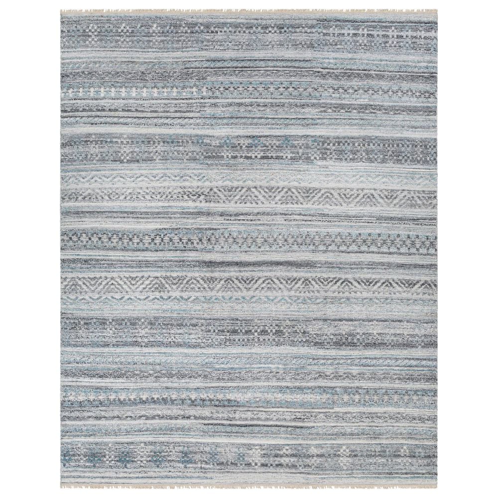 Surya Pompei Dark Blue, Slate, Black, Brown, Off-White, Blue, Sky Blue and Light Gray 10" x 14" Area Rug, , large