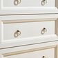 Hearth and Haven 6-Drawer Dresser in White and Walnut, , large