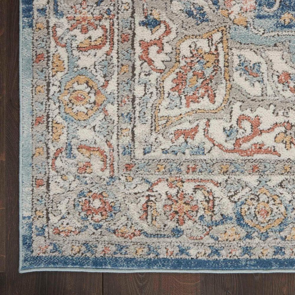 Nourison Quarry QUA11 3&#39;9&quot; x 5&#39;9&quot; Ivory and Blue Area Rug, , large