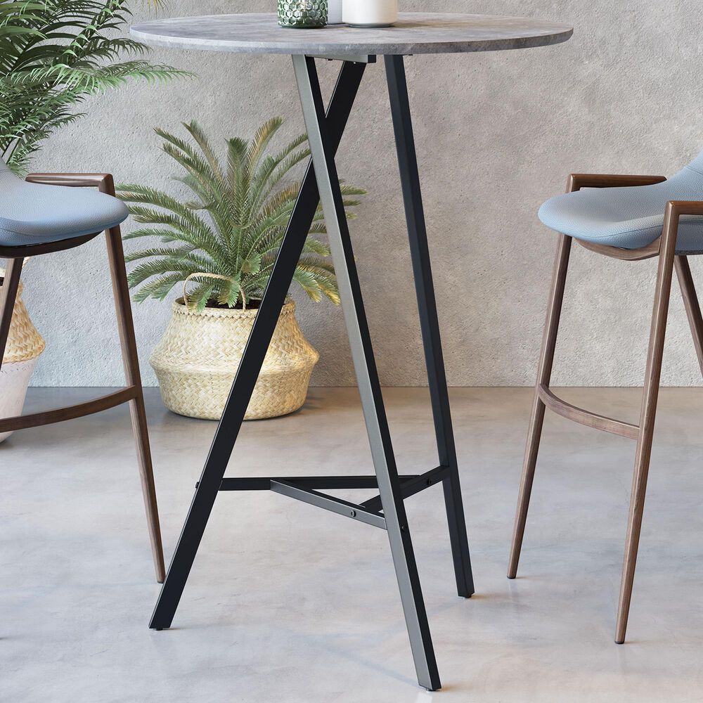 Zuo Modern Metz Bar Table in Grey Marble and Black, , large
