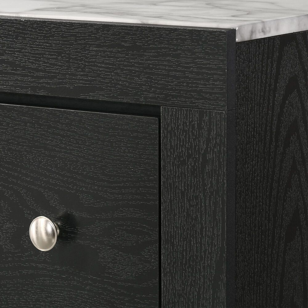 Crown Mark Cadence 2-Drawer Nightstand in Black, , large