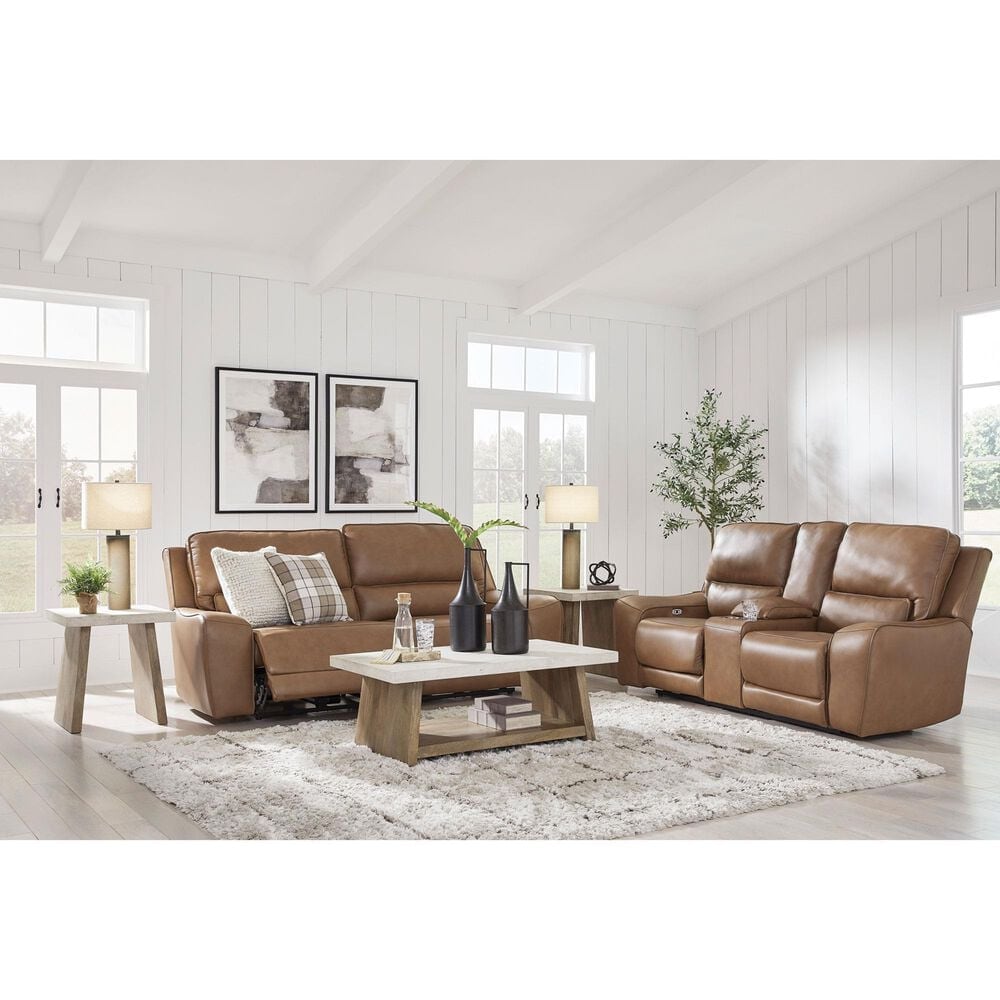 Ashley DeepWakes Power Reclining Loveseat in Caramel, , large
