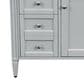 James Martin Vanities Brittany 30" Single Bathroom Vanity in Urban Gray with 3 cm Carrara White Marble Top and Rectangle Sink, , large