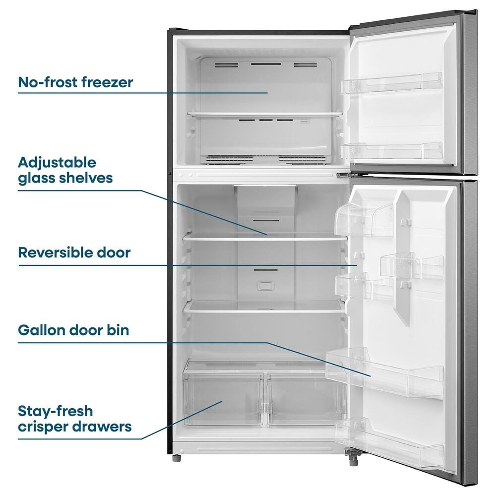 Element 18.1 Cu. Ft. Top Freezer Refrigerator in Stainless Steel, , large