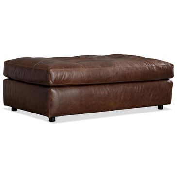 Bernhardt Nest Leather Ottoman in Brown, , large