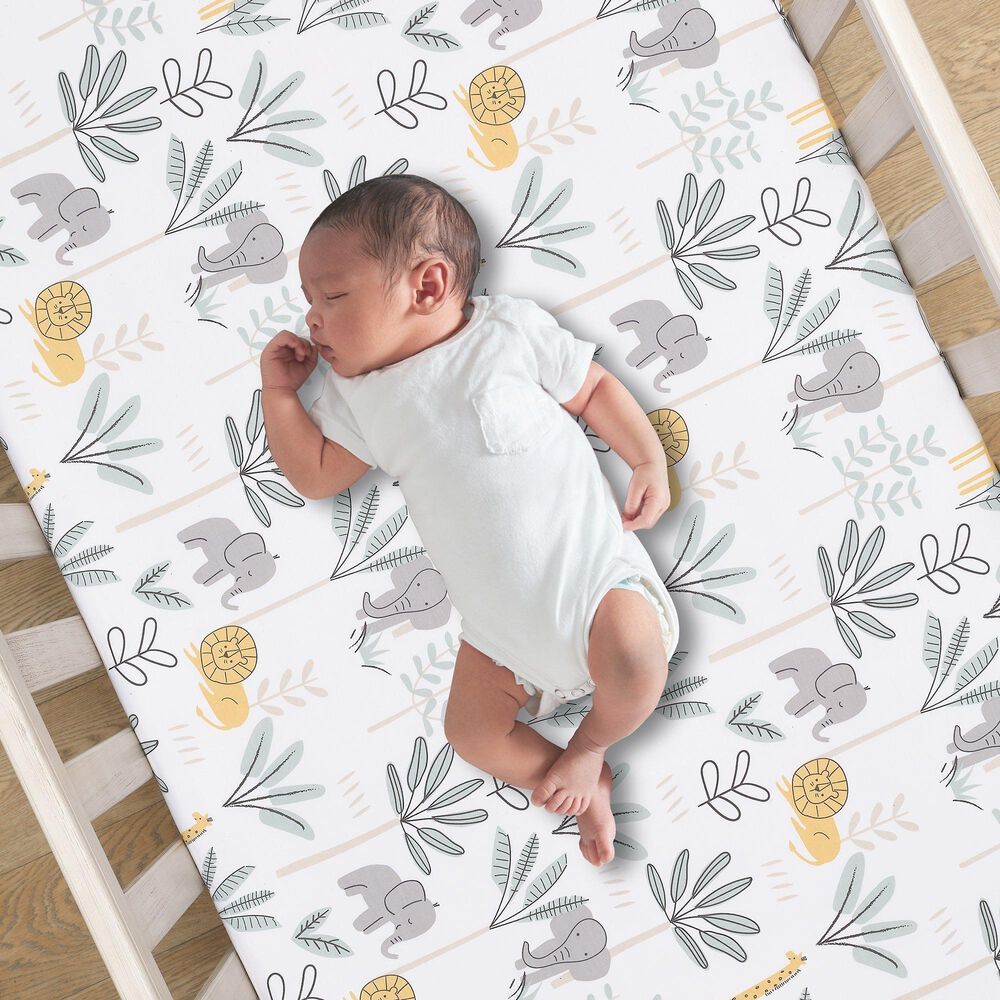 Lambs and Ivy Jungle Adventure 3-Piece Crib Bedding Set in Brown, Gray and White, , large