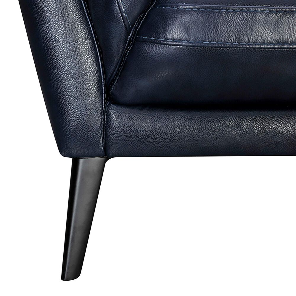 Blue River Franz Leather Stationary 2-Cushion Sofa in Blue Midnight, , large