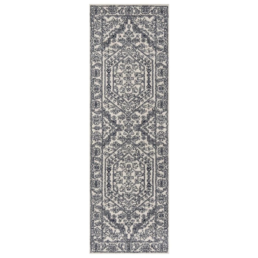 Safavieh Adirondack ADR108R 2&#39;6&quot; x 8&#39; Ivory and Navy Runner, , large