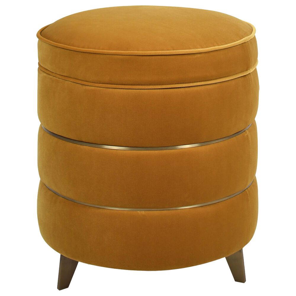 Jennifer Taylor Home Midas Storage Ottoman in Rich Yellow Velvet, , large