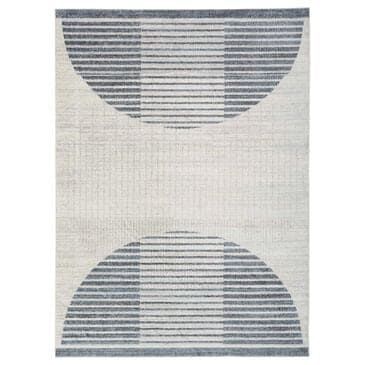 Nourison Astra Machine Washable ASW03 4" x 6" Ivory and Blue Area Rug, , large
