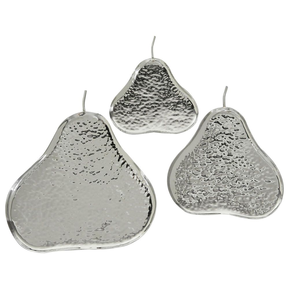 Maple and Jade Contemporary Metal Tray in Silver (Set of 3), , large