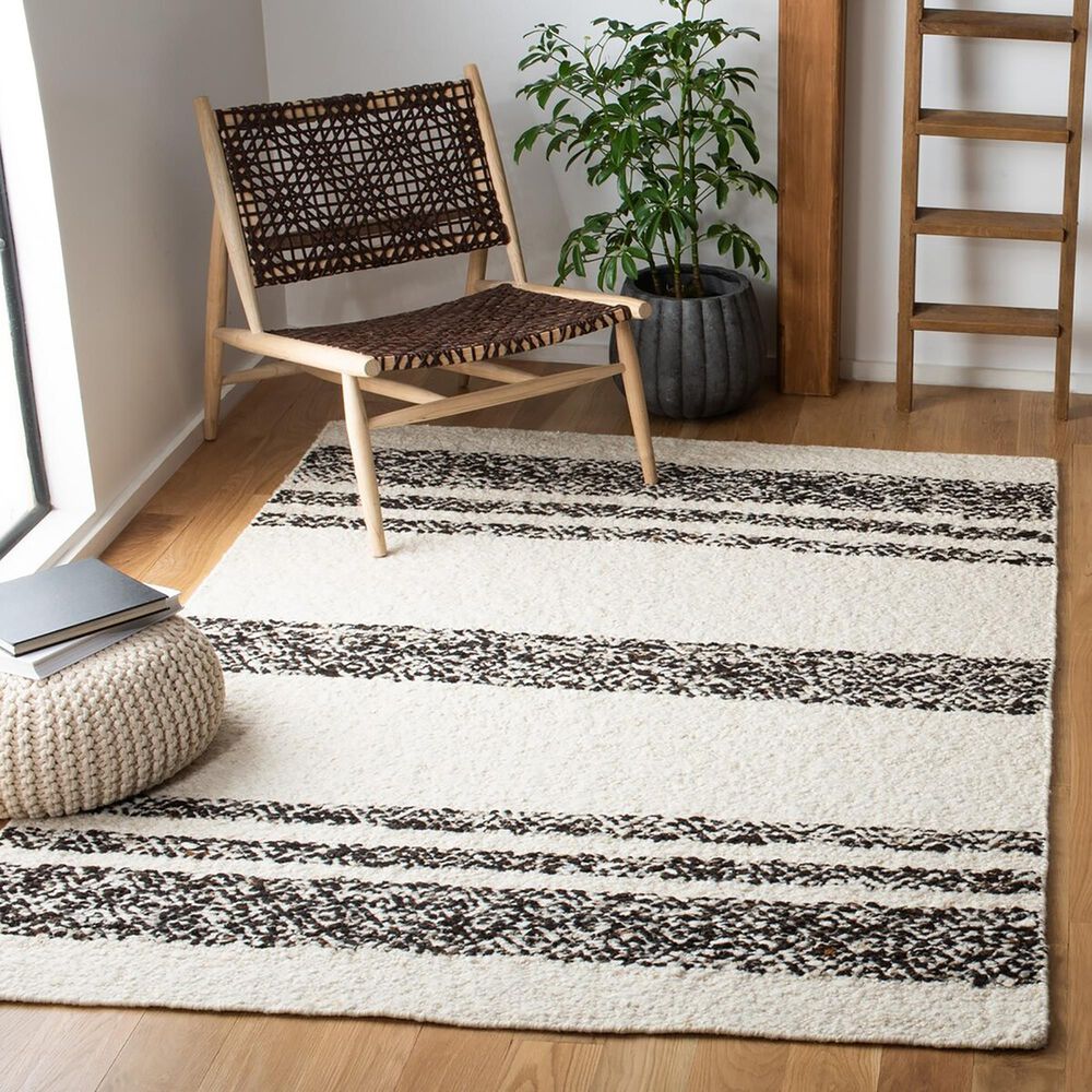 Safavieh Natura NAT328Z 3&#39; x 5&#39; Black and Ivory Area Rug, , large