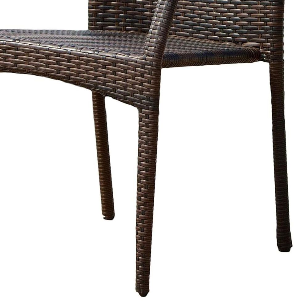 Hearth and Haven Patio Wicker Dining Chair with Sleek Frame and Tapered Leg in Brown &#40;Set of 2&#41;, , large