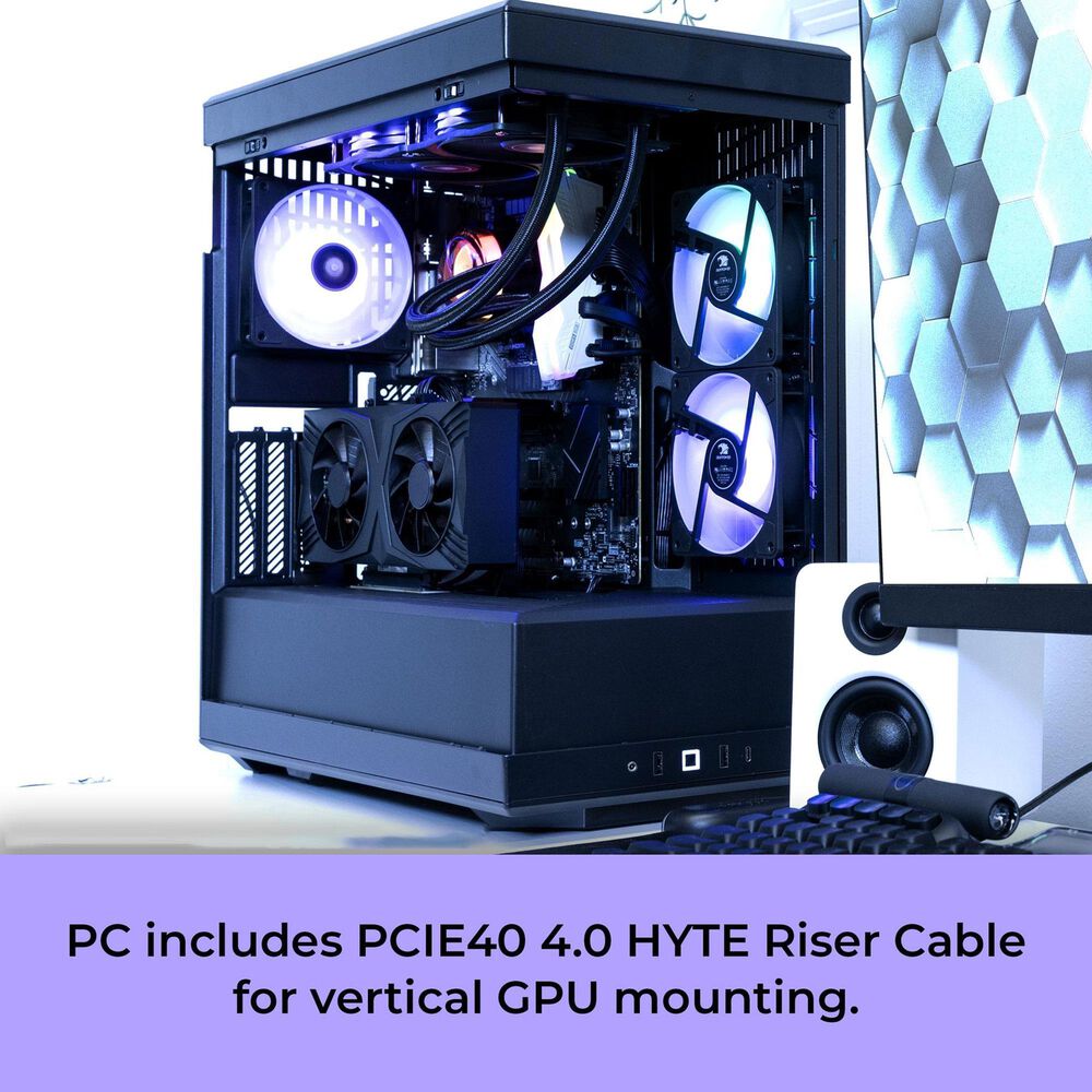 iBUYPOWER Y40 Pro Gaming PC Desktop | AMD Ryzen 7 9700X - 32GB RAM - AMD Radeon RX 9070 Graphics - 2TB SSD in Black, , large