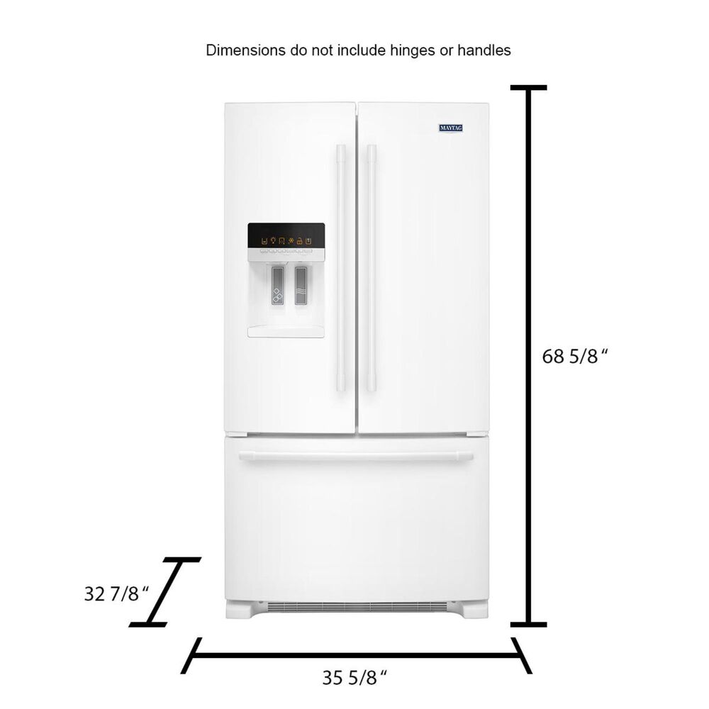 Maytag 25 Cu. Ft. 36-In Wide French Door Refrigerator with PowerCold Feature in White, , large
