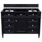 James Martin Vanities Brittany 48" Single Bathroom Vanity in Black Onyx with 3 cm Eternal Jasmine Pearl Quartz Top and Rectangle Sink, , large