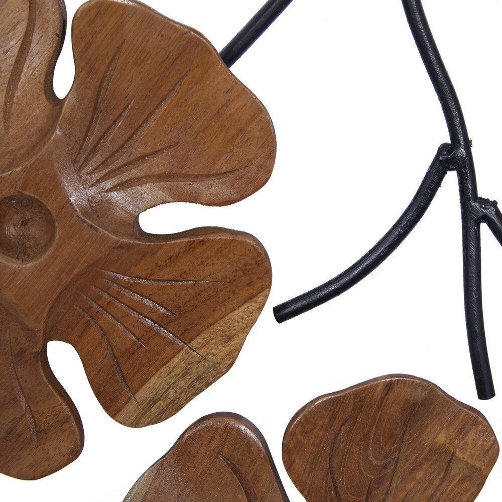 Maple and Jade 32&quot; x 14&quot; Flowers Wall Decor in Natural Brown &#40;Set of 2&#41;, , large