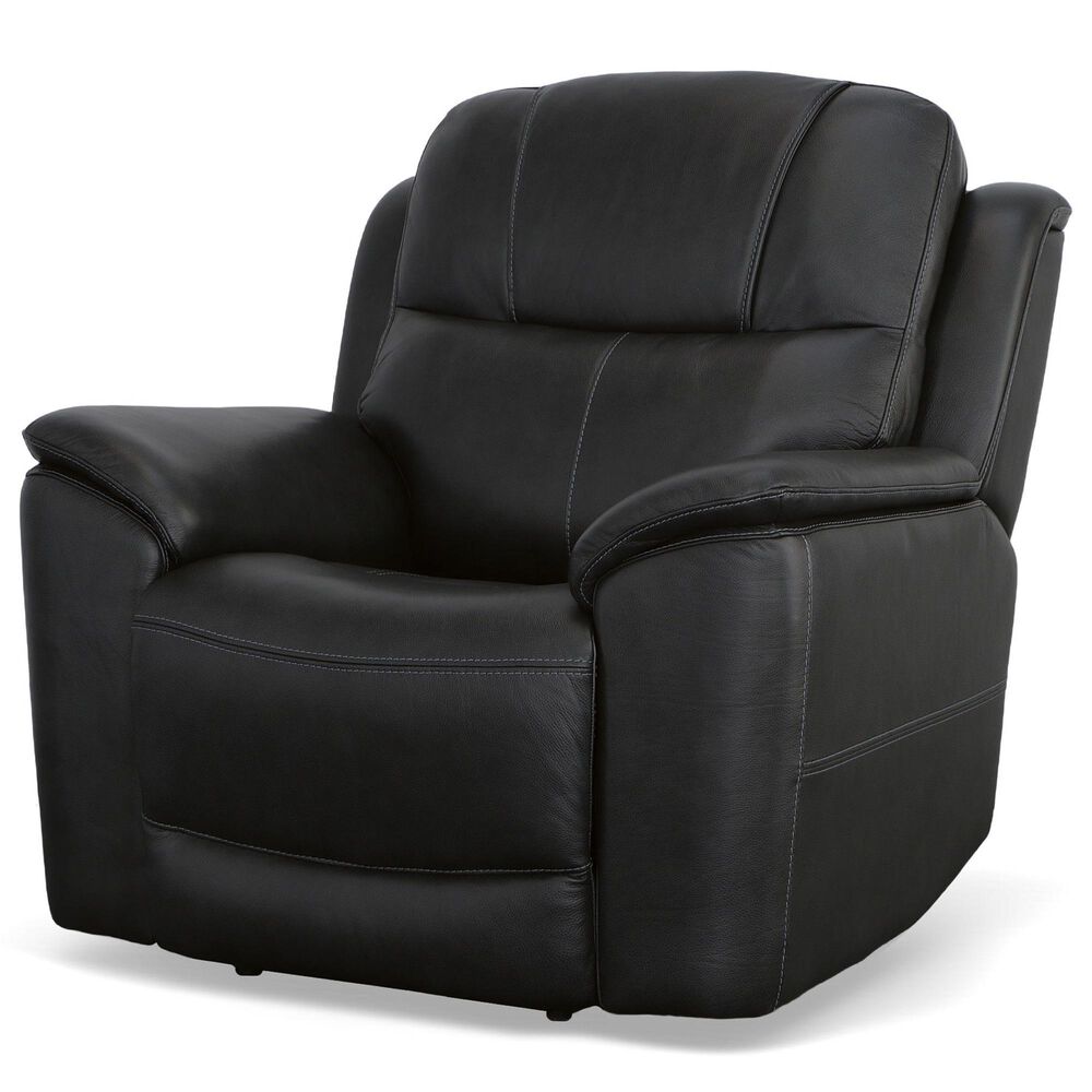 Flexsteel Crew 3-Piece Power Reclining Living Room Set in Raven Black, , large