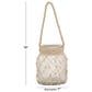 Maple and Jade Round Decorative Indoor/Outdoor Candle Lantern with Rope Handle in Clear and Cream, , large