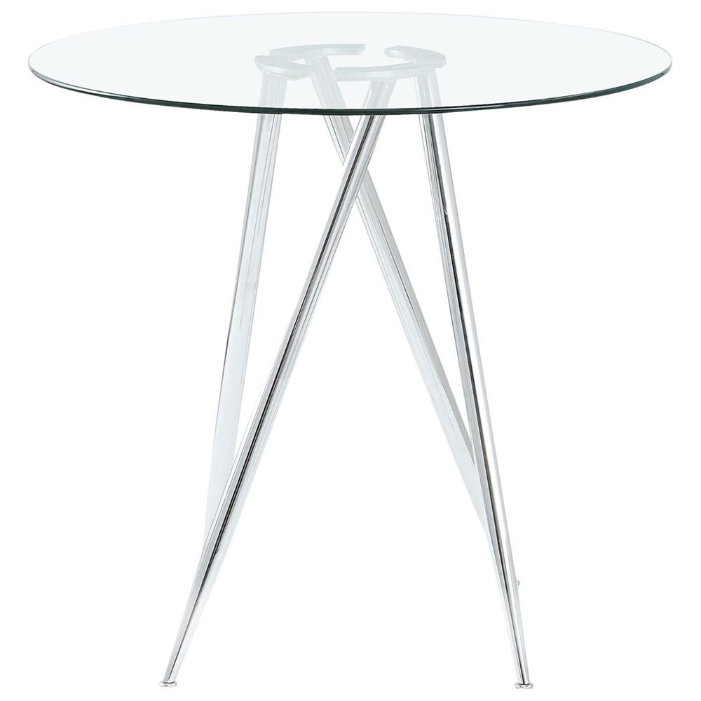 Global Furniture USA Bar Table with Glass Top in Chrome, , large
