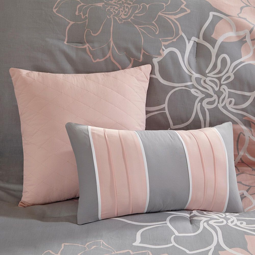Hampton Park Lola 7-Piece Queen Comforter Set in Grey/Blush, , large