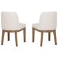 Linon Home Decor Tucker Side Chair with Cream Cushion in Natural Brown (Set of 2), , large