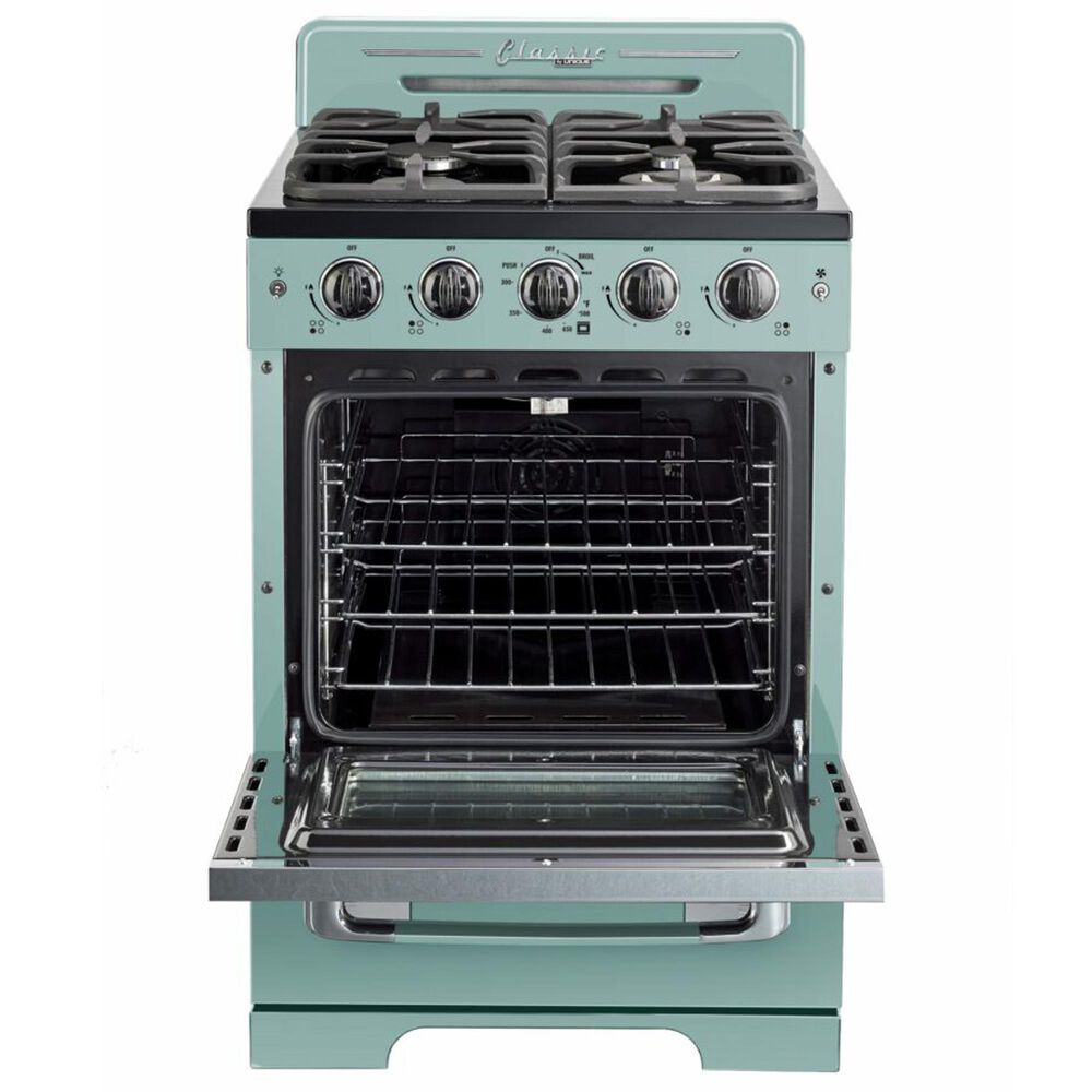 Unique Appliances Classic Retro 24" Compact Convection Gas Range in Ocean Mist Turquoise, , large