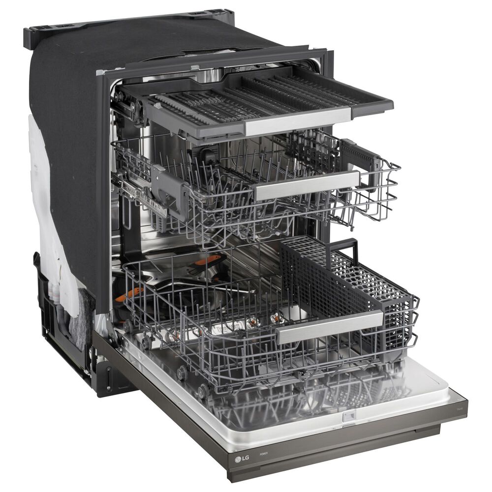 LG 24" Built-In Bar Handle Dishwasher with 3rd Rack in Black Stainless Steel, , large