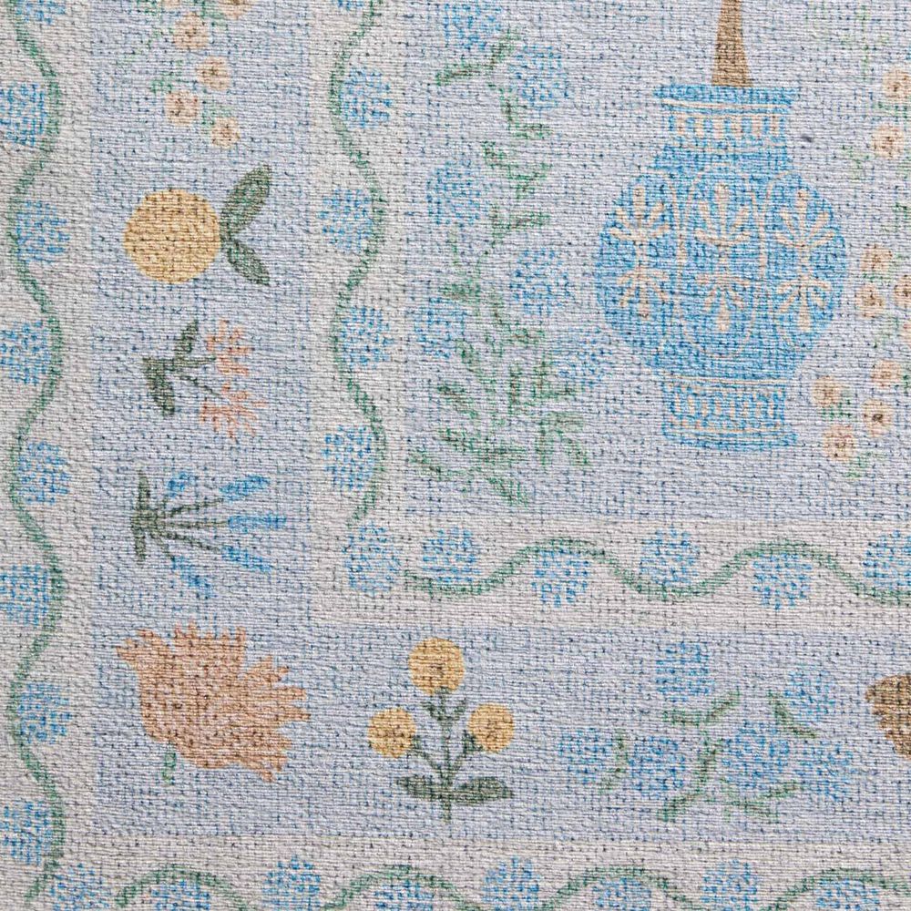 Rifle Paper Co. Menagerie 5&#39; Round Light Blue Area Rug, , large