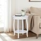 Linon Home Decor Rainbow Round Side Table in White, , large