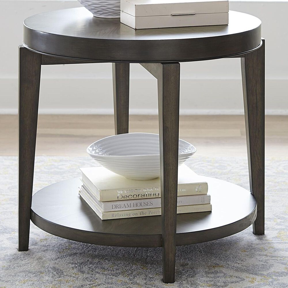 Belle Furnishings Penton Round End Table in Espresso, , large
