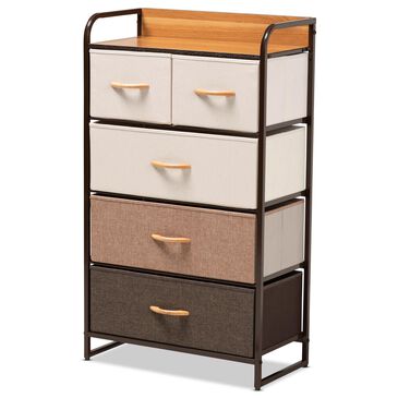 Baxton Studio Volkan 5-Drawer Storage Cabinet in Black, , large