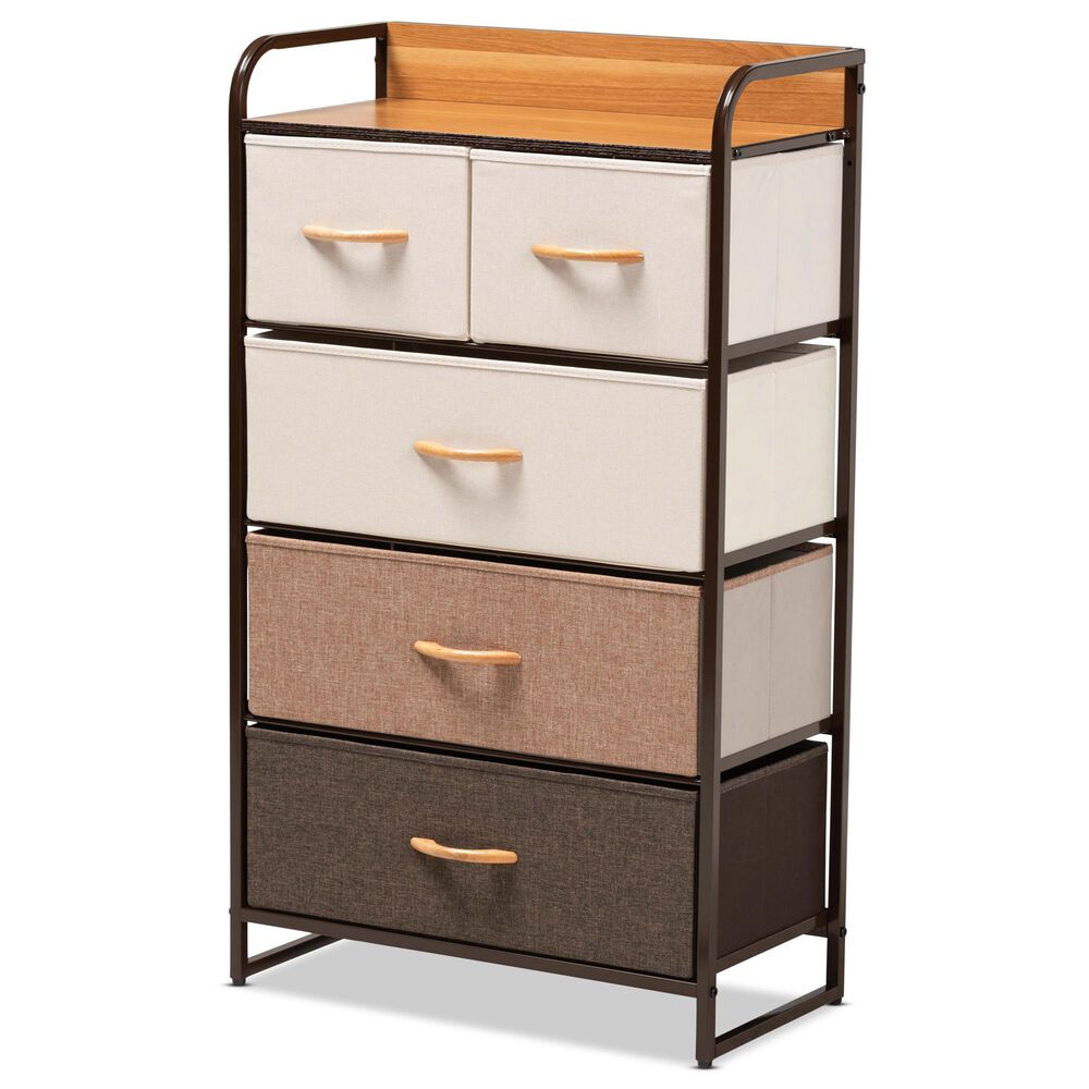 Baxton Studio Volkan 5-Drawer Storage Cabinet in Black, , large