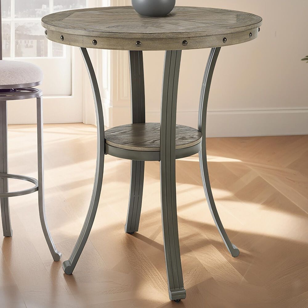 Linon Home Decor Franklin Bar Height Pub Table in Pewter and Grey Wash - Table Only, , large