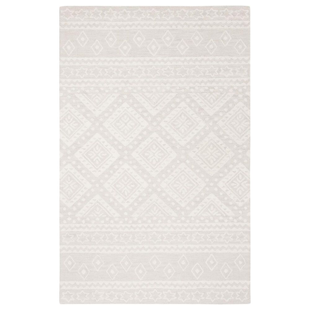 Safavieh Micro-Loop Southwestern 5" x 8" Gray and Ivory Area Rug, , large