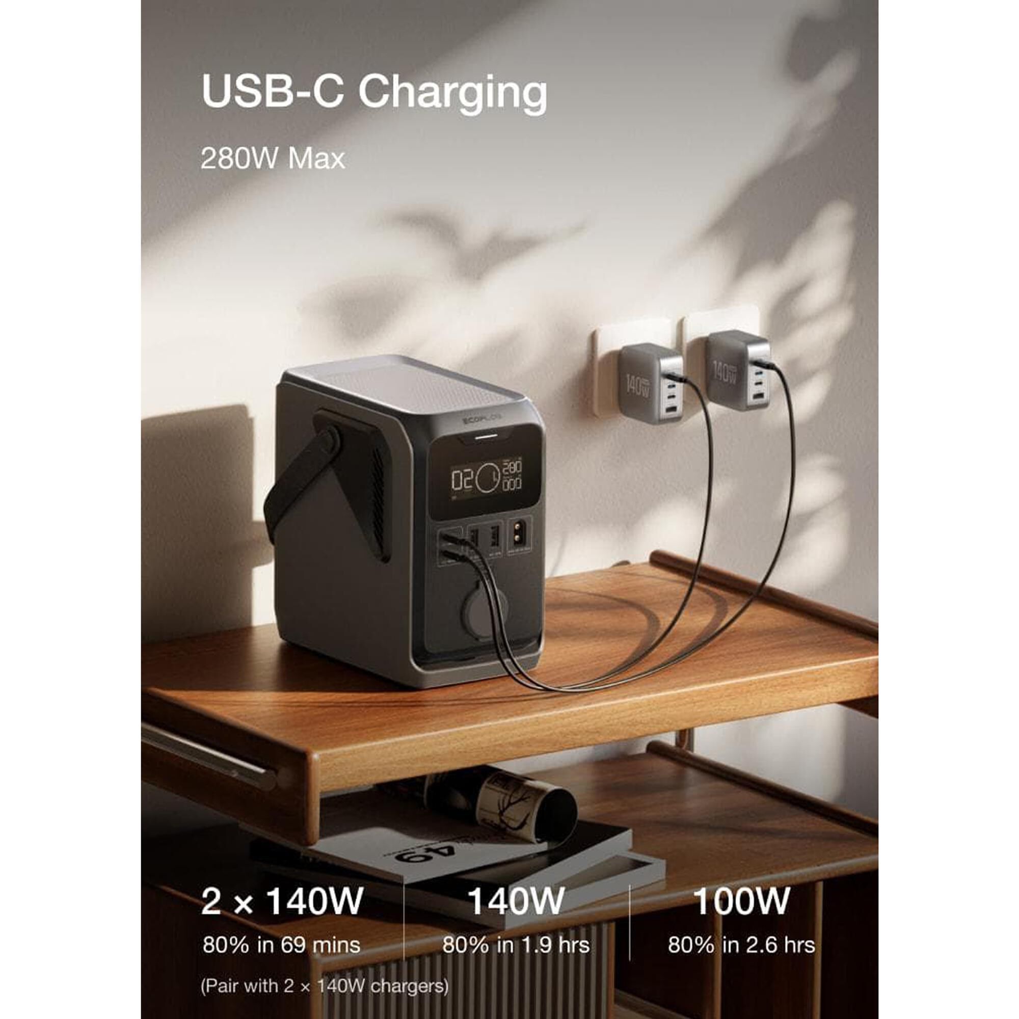 EcoFlow Trail 300 DC Portable Power Station in Black and Grey