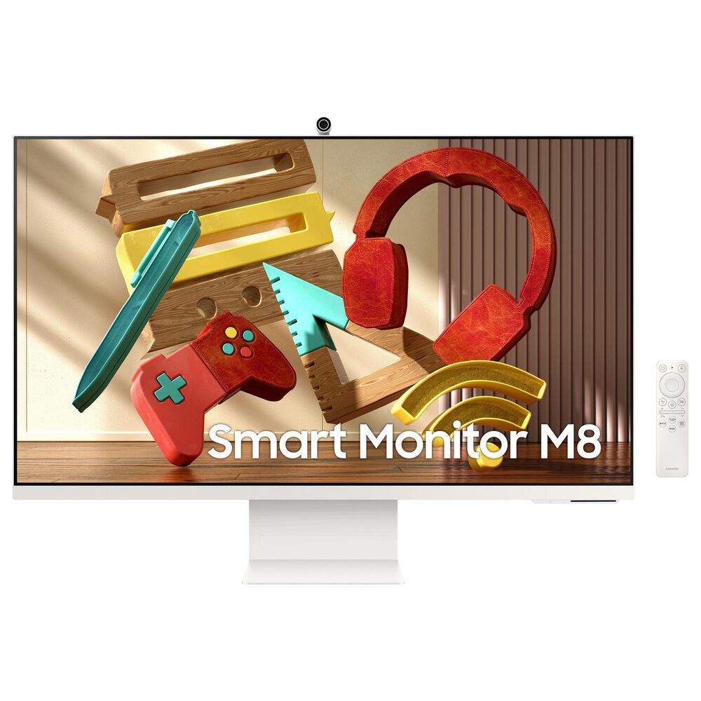 Samsung 32" M8 UHD 4K Smart Monitor with SlimFit Camera in White, , large