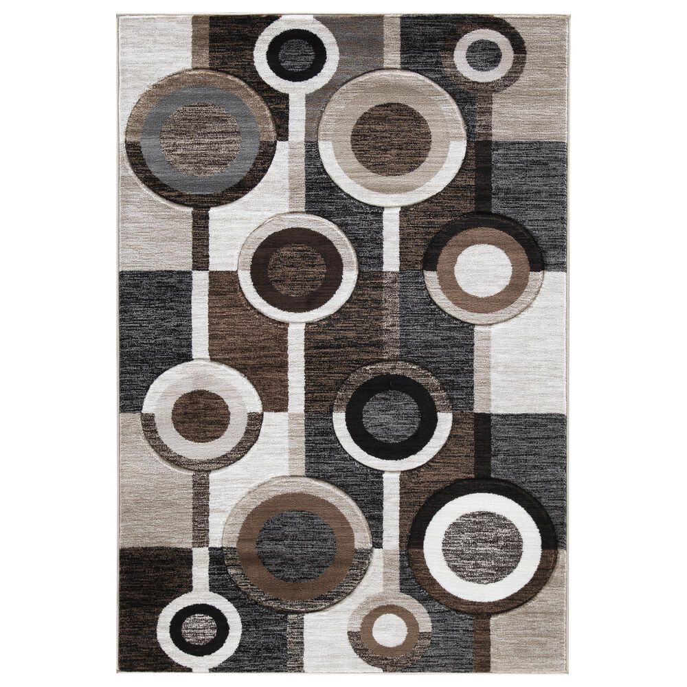 Ashley Guintte 8" x 9"6" Black, Brown and Cream Area Rug, , large