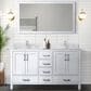 Lexora Home Jacques 60" Double Bathroom Vanity Cabinet Only in Dark Grey and 58" Mirror, , large