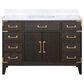 Lexora Home Laurel 48" Single Bathroom Vanity in Brown Oak with White Carrara Marble Top and Rectangular Sink, , large