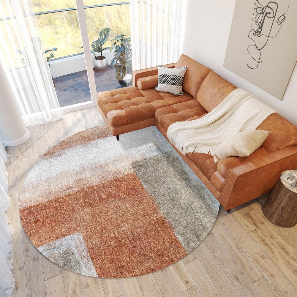 37B Boca BO1 Salmon 8&#39; Round Area Rug, , large