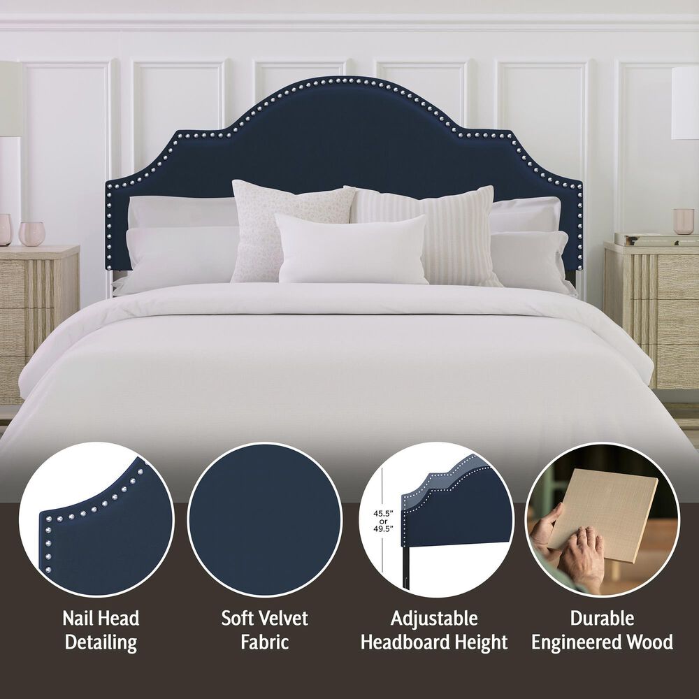 The Monday Company Cynthia Upholstered Headboard in Navy, , large