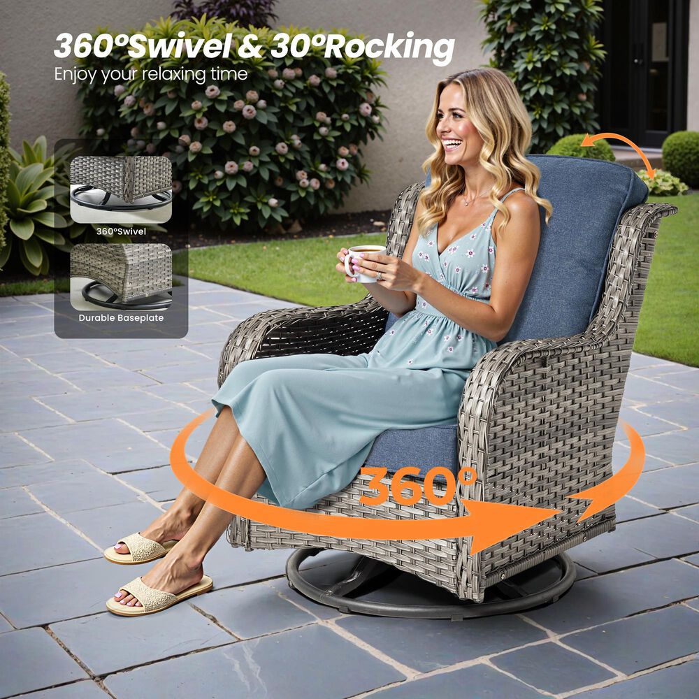 HOMLUX 7-Piece Patio Set in Denim Blue, , large