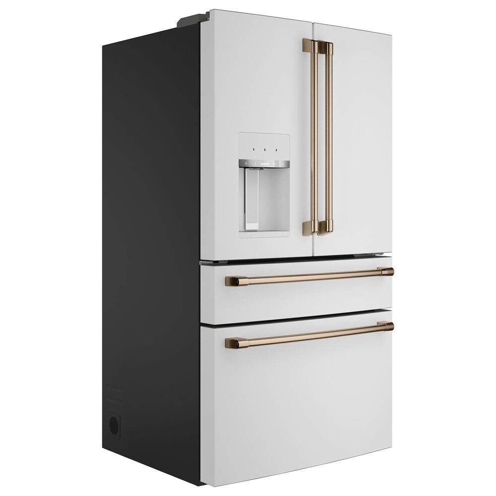 Cafe 27.8 Cu. Ft. Capacity 4-Door Smart French Door Refrigerator in Matte White, , large