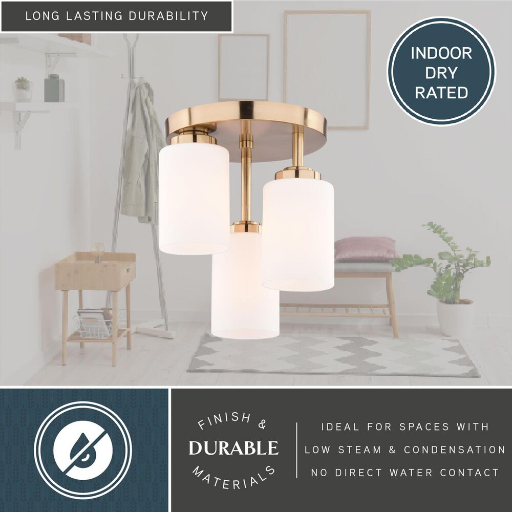 Vaxcel Park Ridge 3-Light Flush Mount in Champagne Gold, , large